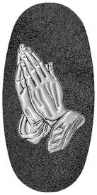 DASOV 516 SL SH BK Silver Praying Hands Shimmer Black Background